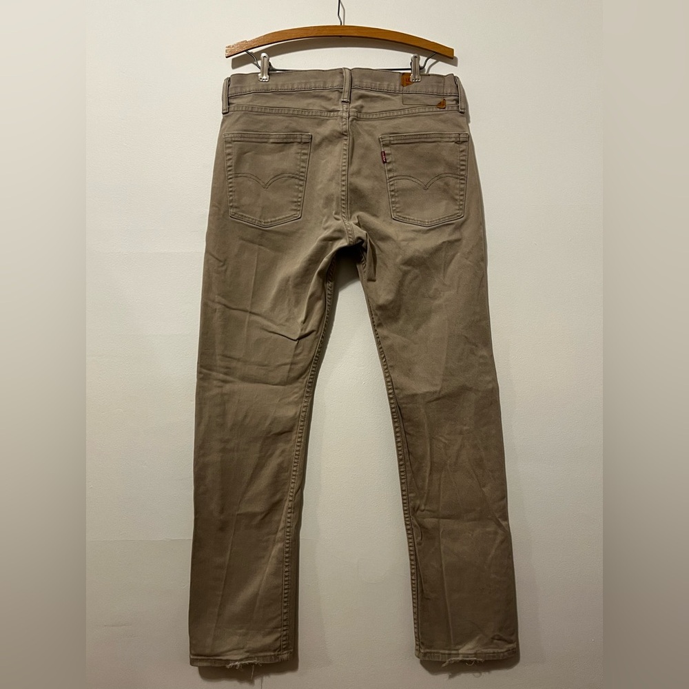 LEVI’S 501 Original Fit Twill Mens Jeans 34x32 Straight Leg Tan - Picture 6 of 12